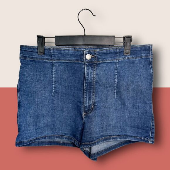 👖 HIGHEST RISE STRETCH WILD FABLE JORTS JEAN DENIM SHORTS SZ 12 / 32R - Picture 2 of 6